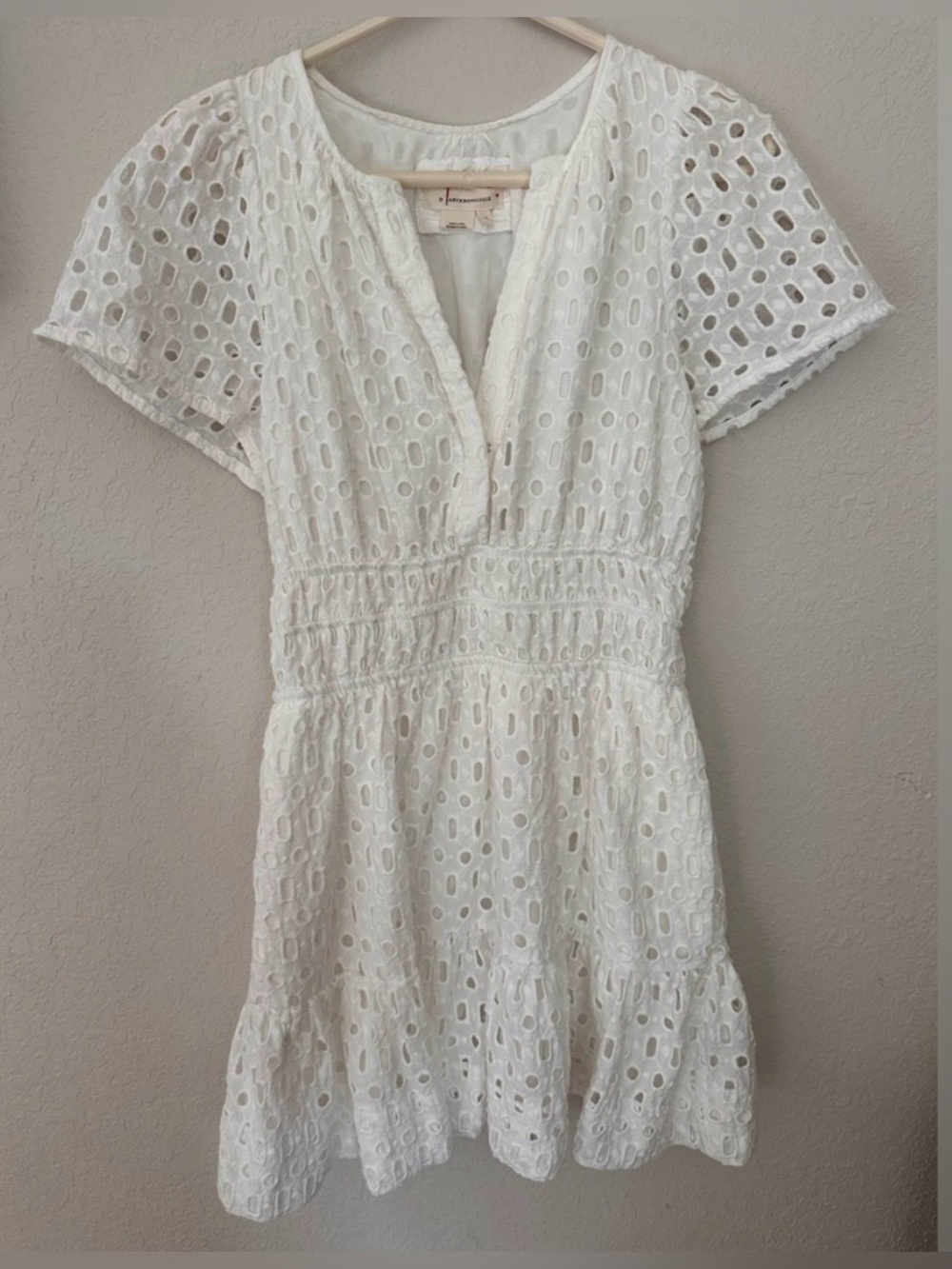 Anthropologie Somerset - White Eyelet Mini Dress